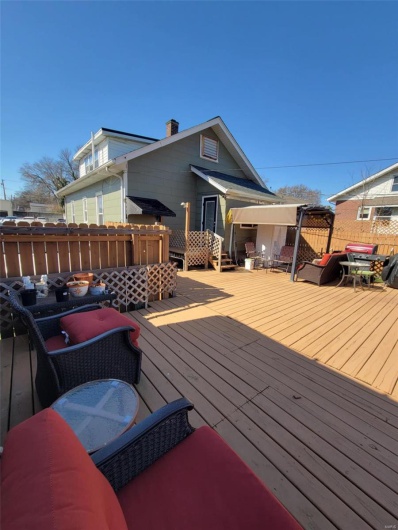Wooden deck with fence