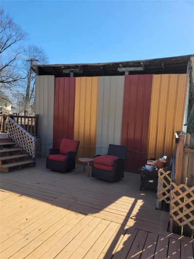 View of wooden deck