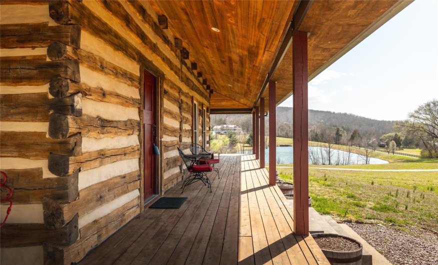 Wooden terrace with a porch