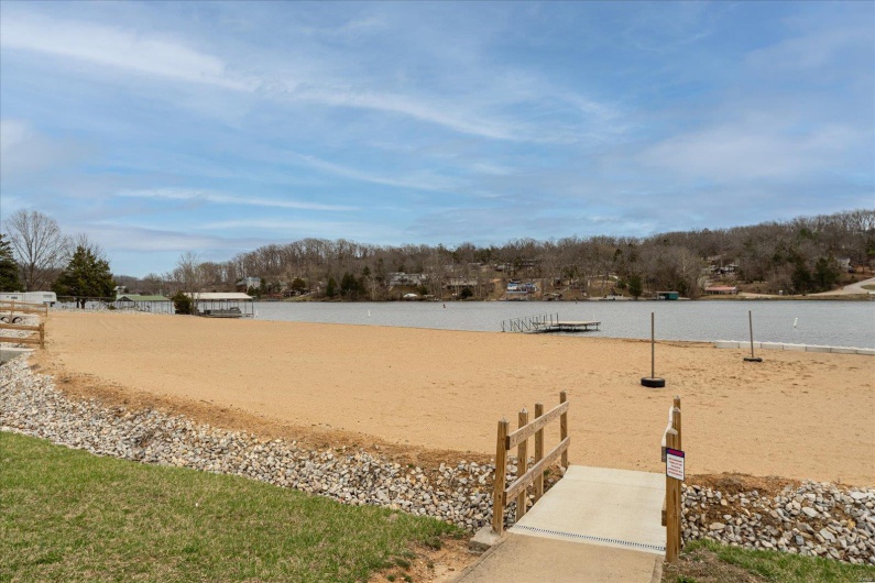 View of yard with a water view
