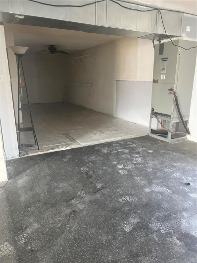 Garage with heating unit