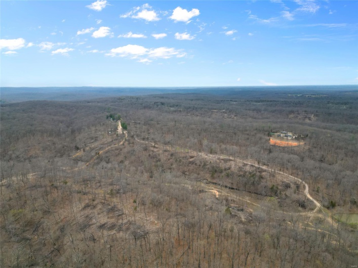 Aerial view with a rural view