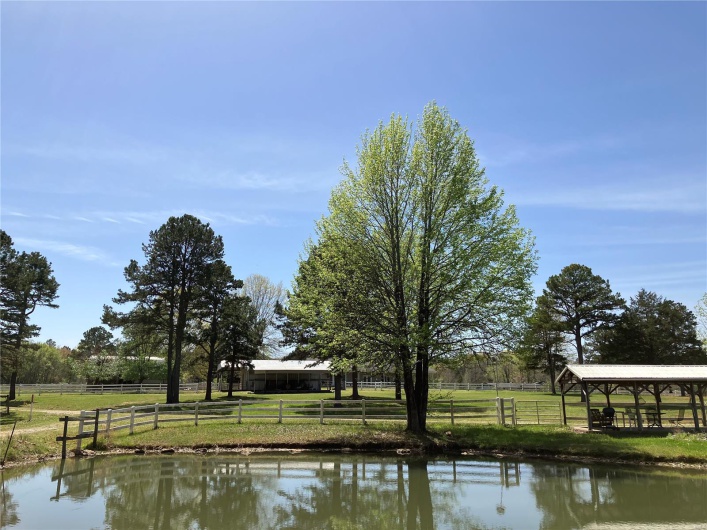 Property view of water with fence
