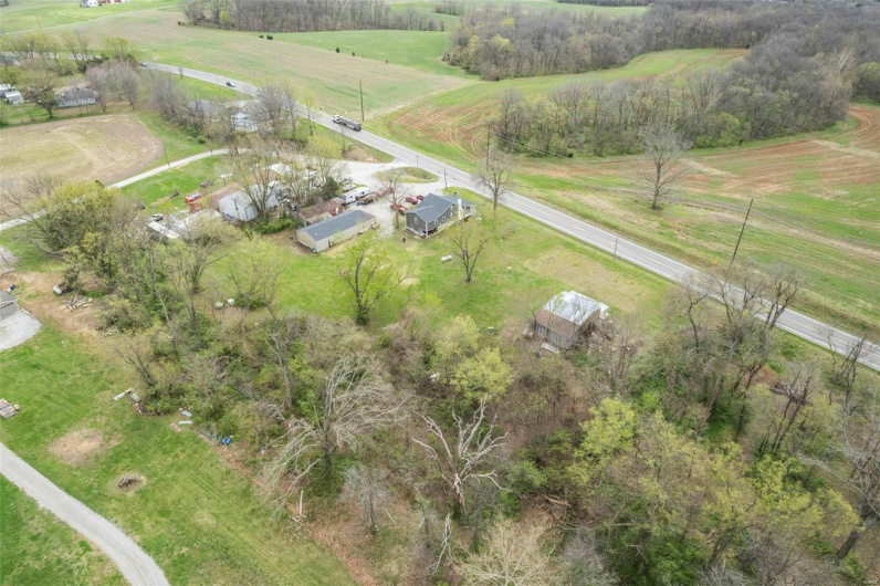 Aerial view featuring a rural view