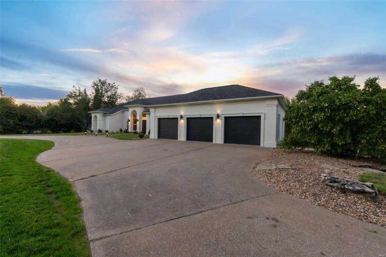 View of front of home with a garage