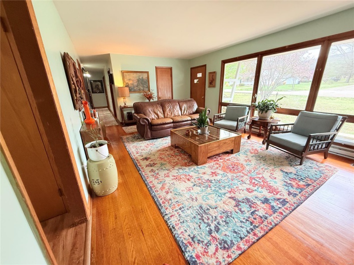 Living room with wood finished floors