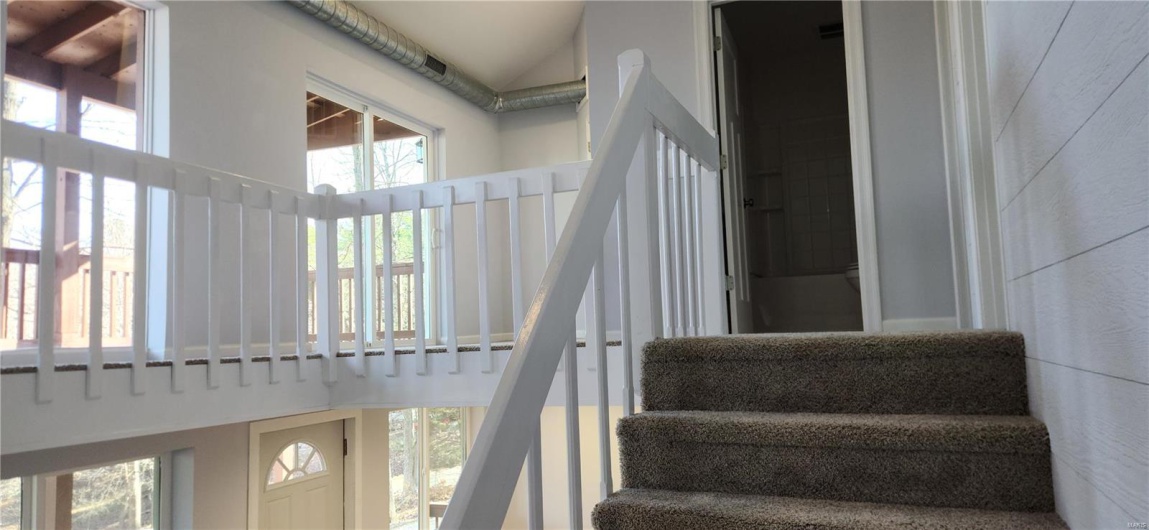 Looking up staircase