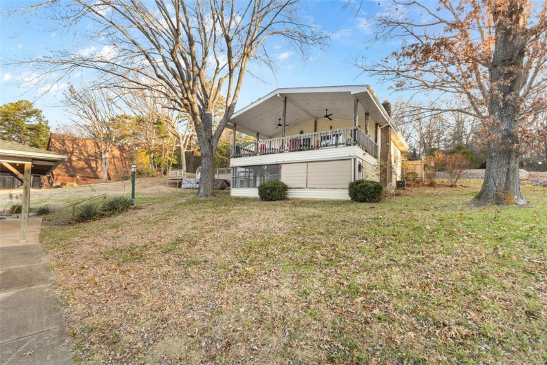 Exterior space with ceiling fan