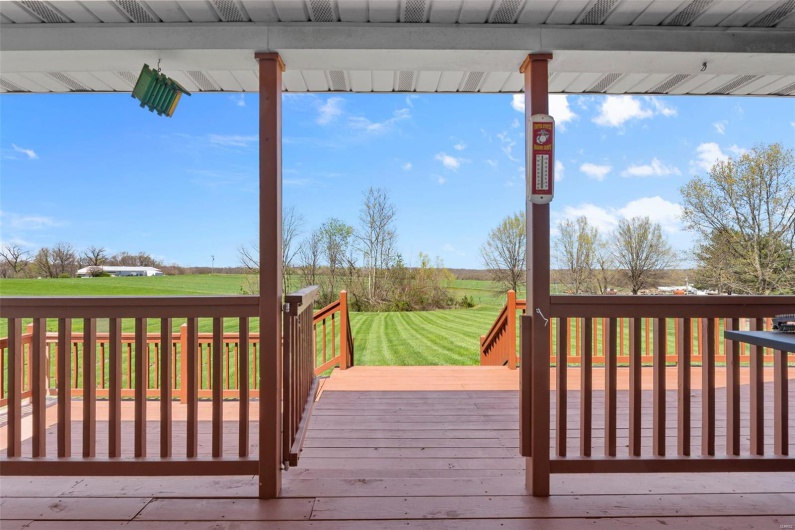 Wooden terrace with a rural view