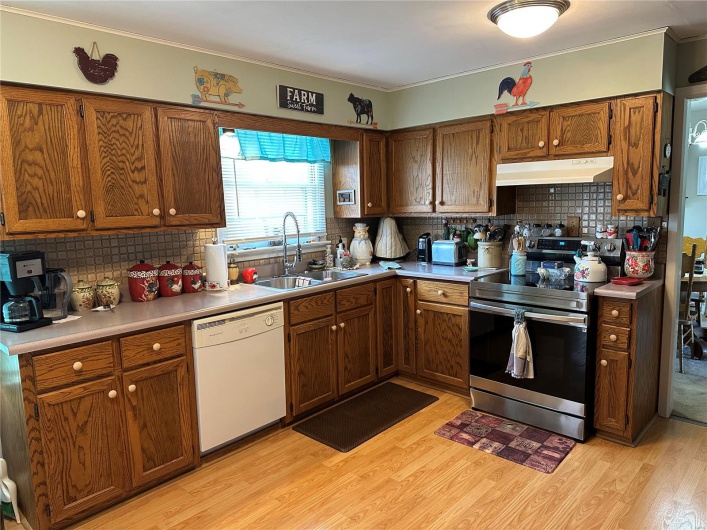 Kitchen with new stove