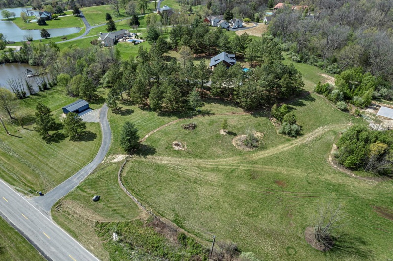 Aerial View of Drive/Shop from East