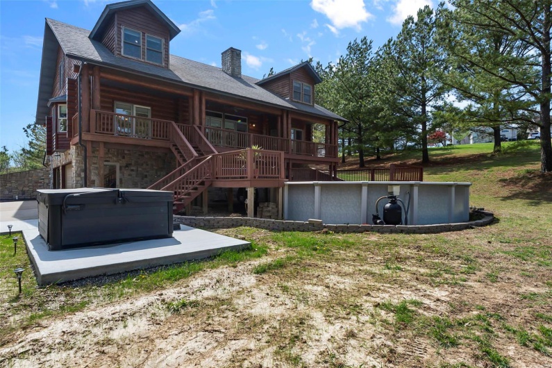 Premium Hot Tub with New Patio and Above Ground Pool with Large Deck