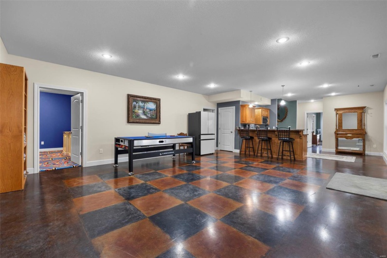 Open Lower Level Family/Rec Room & Kitchenette