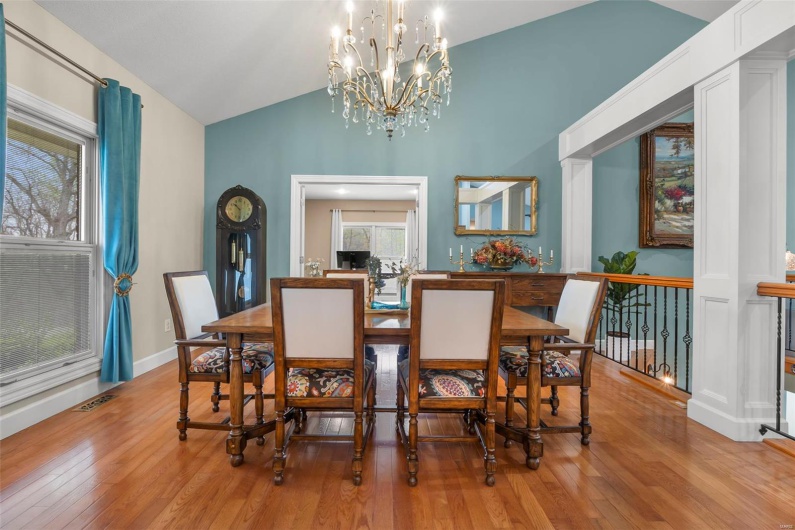 Formal Dining Room Accented by Architectural Columns