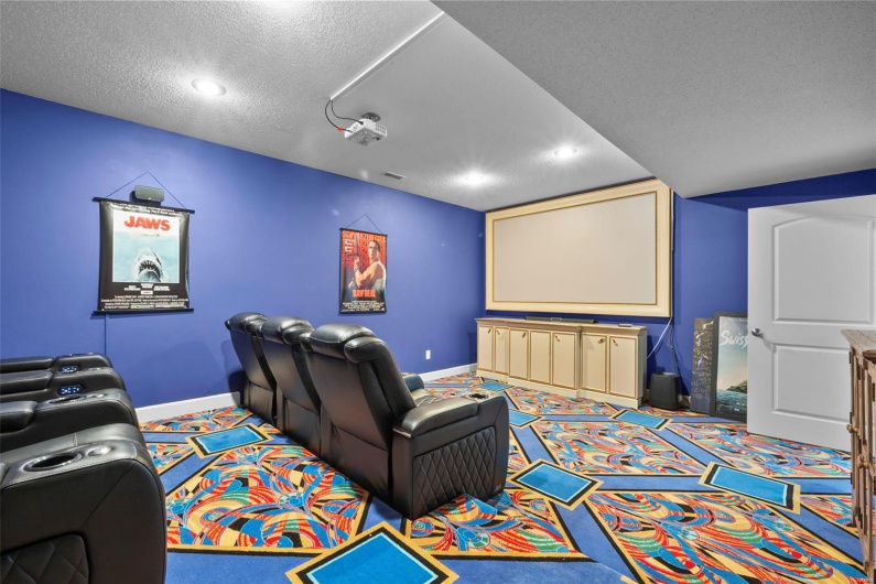 Theater Room Is Movie Ready with New Recliners Made Especially for Theaters - Convey with Sale!