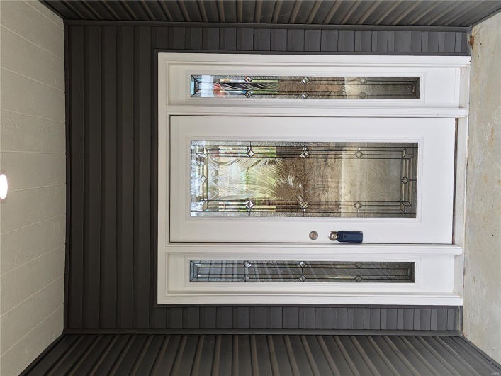 leaded glass entry door