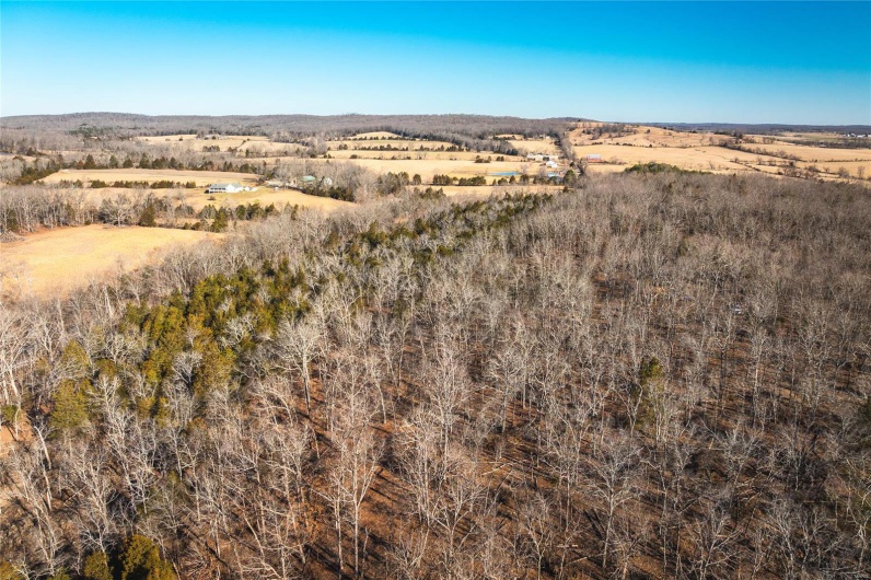 Birds eye view of property with a rural view