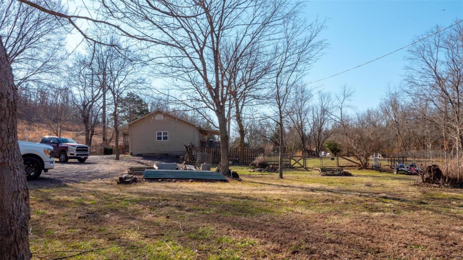 View of yard with fence