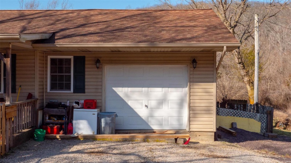 Garage with fence