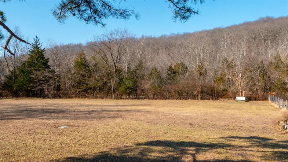 View of yard with a forest view