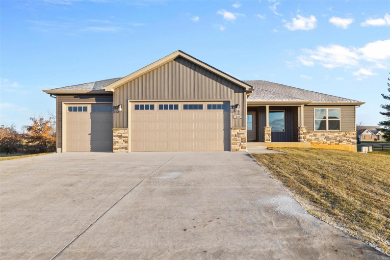 View of front of house with a garage
