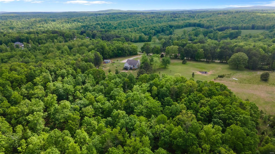 Bird's eye view of a heavily wooded area