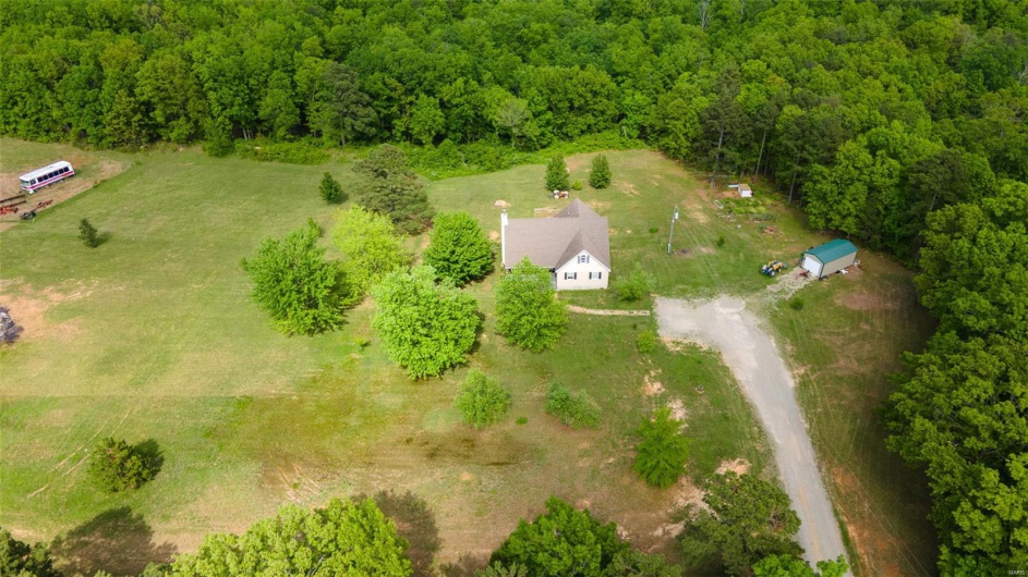 Bird's eye view of a heavily wooded area