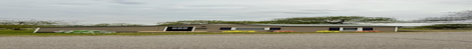 Residential For Sale Front of house view, with AI generated flower beds.