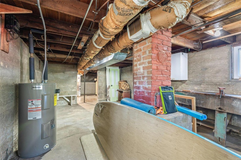 Basement with water heater