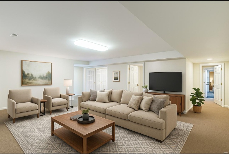 Lower Level Family Room Virtual Staging 