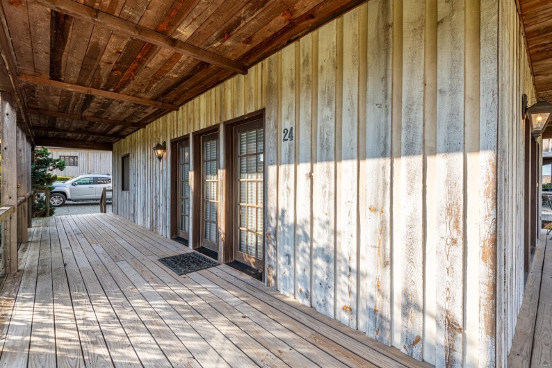 View of wooden deck