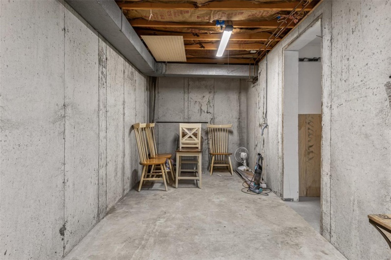 View of unfinished basement