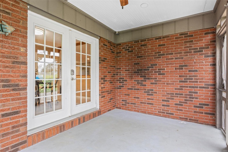 View of patio with french doors