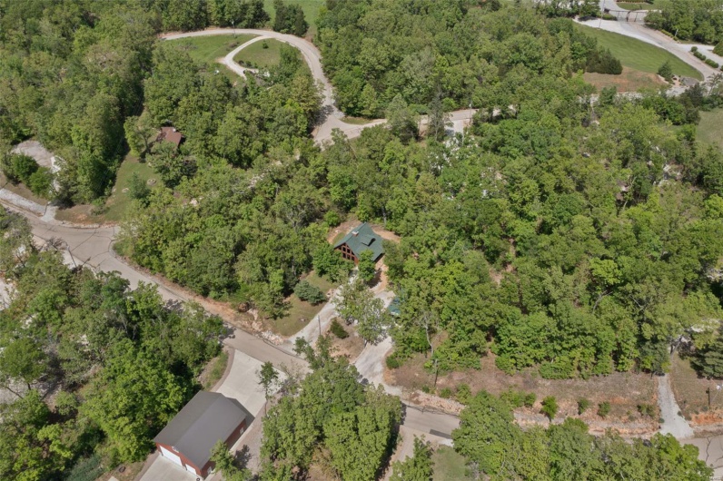 View of property location with a heavily wooded area