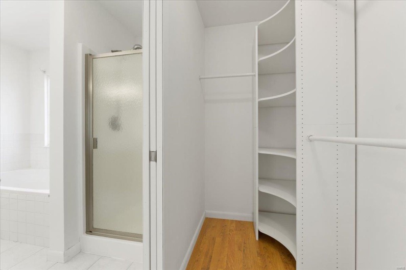 Walk in closet off primary bathroom