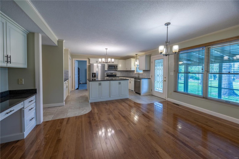 Dining area is open to the kitchen. Remodeled 2020.