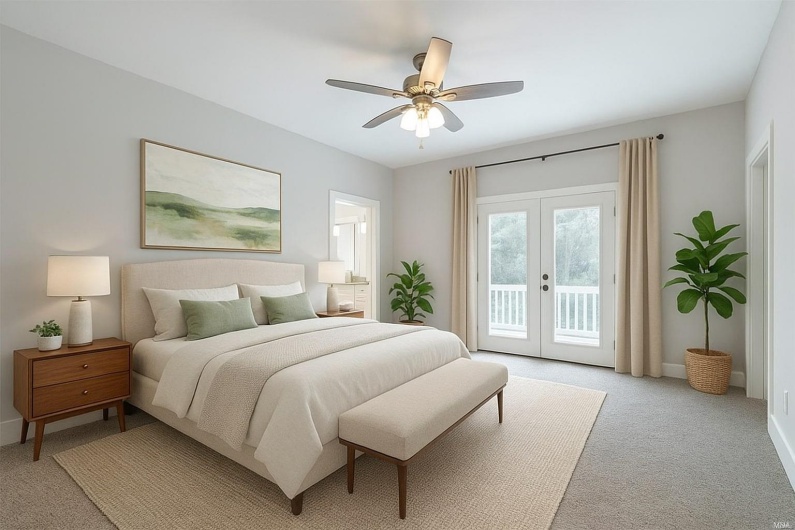 Virtually staged bedroom