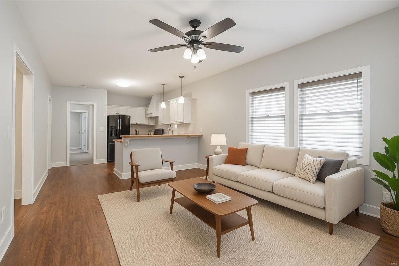 Virtually staged living room