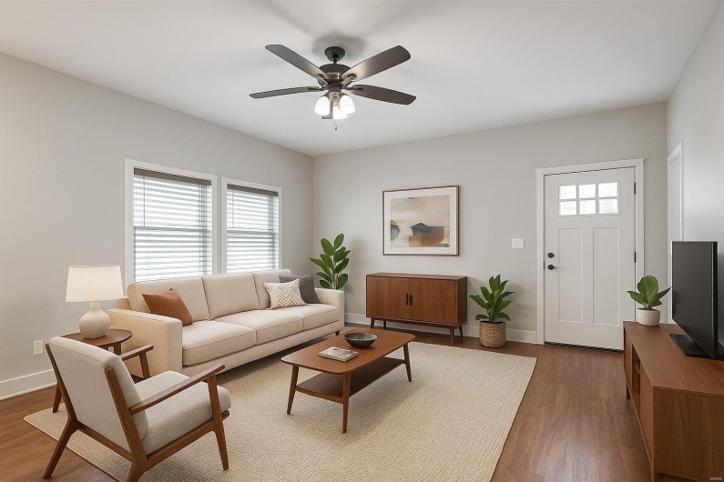 Virtually staged living room