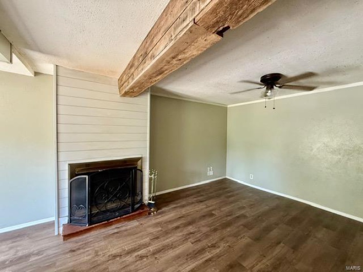 Family room with fireplace