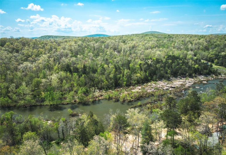 Birds eye view of property with a mountain view and a forest view