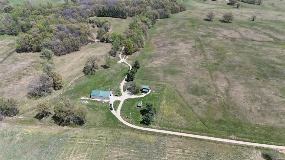 Aerial view with a rural view