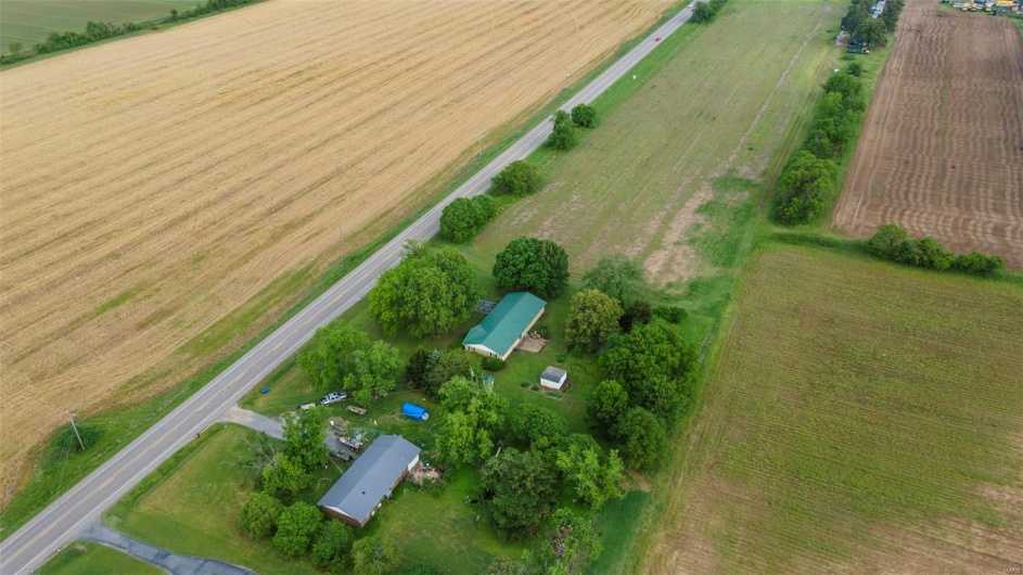 Aerial view with a rural view