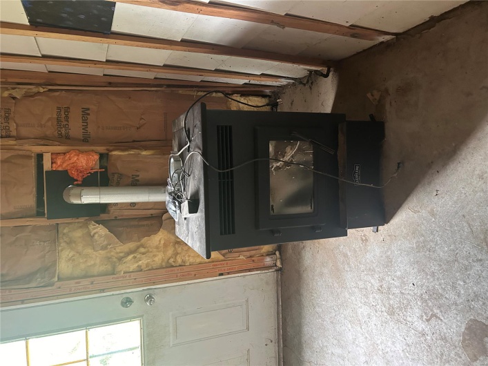 Detailed view of a wood stove