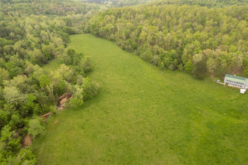Bird's eye view featuring a wooded view