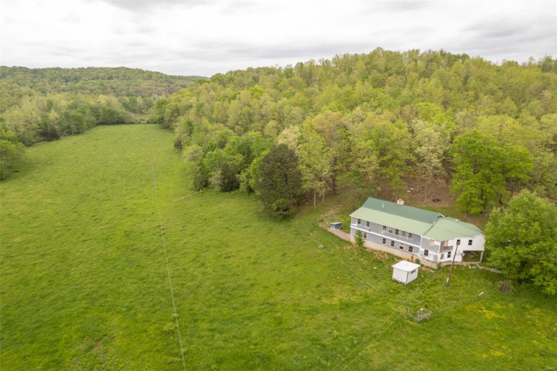 Drone / aerial view with a forest view