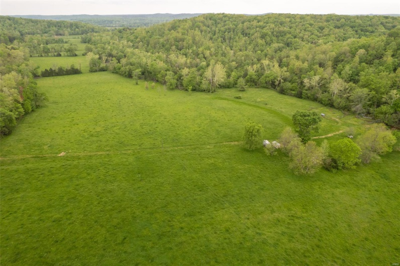 Bird's eye view with a wooded view