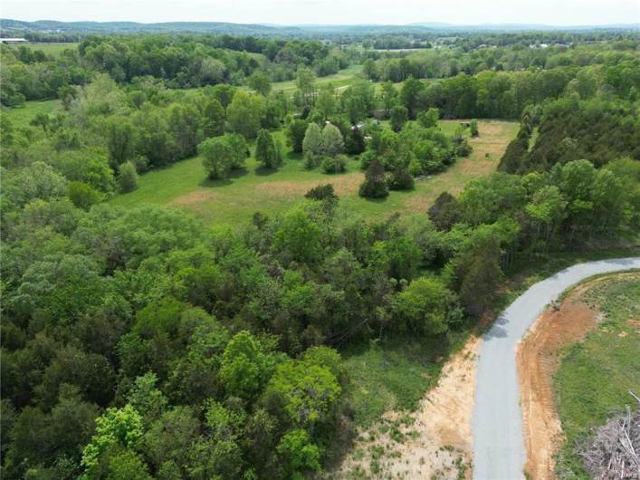 Bird's eye view of a heavily wooded area